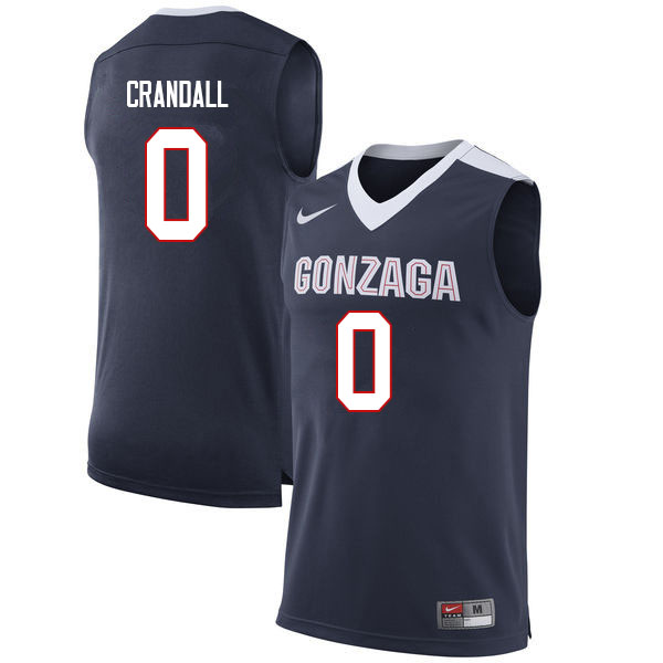 Men Gonzaga Bulldogs #0 Geno Crandall College Basketball Jerseys Sale-Navy